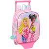 safta BARBIE PAINTERLY - Zaino asilo con carrello, ideale per bambini di diverse età, comodo e versatile, qualità e resistenza, 22 x 10 x 27 cm, rosa/celeste, M, Casual