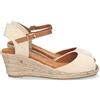 shoes&blues.es Sandali con Zeppa da Donna, Stile Valenciano, Foderati in Juta, Punta Aperta e Chiusura con Fibbia, Primavera/Estate 2023 Beige Talla 38