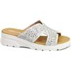 Melluso R80232 off White Bianco Ciabatte Donna Pelle Strass 38
