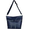 Ambra Moda GLX36 - Borsa da donna italiana in vera pelle, con tracolla, a spalla, con cerniera, Blu mare, Mittelgroß