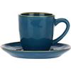 ROSE & TULIPANI Tazza Tazzina Caffè con Piattino Blu Avio 90ml Stoneware