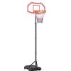 HOMCOM Canestro Basket ad Altezza Regolabile con Base Riempibile e 2 Ruote, in Acciaio, PE e HDPE, 70x45x2 cm