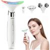juebao Massaggiatore Viso Lifting Antirughe Elettrico: 4-in-1 Apparecchio Massaggio Viso con 4 Testine Intercambiabili, Luce LED 3 Modalità, Calore 45°C, Massaggio Vibrante per Viso e Collo, per Uomo e Donna