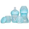 Twistshake 2x Pro Double Biberon Anticolico con Contenitore per Latte in Polvere - 180 ml | Capezzolo Simile al Seno in Silicone a Flusso Lento | Senza BPA | Adatto per Neonati (0+) | Blu