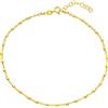 LUXURY MILANO Cavigliera catena tubetti lisci argento 925 dorato
