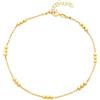 LUXURY MILANO Cavigliera catena tre pallini diamantati argento 925 dorato