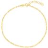 LUXURY MILANO Cavigliera catena figaro in argento 925 dorato 22+3,5 cm