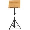 Classic Cantabile OSW-125 Leggio in Bambù, Leggio con morsetti per spartiti | Superficie in bambù rimovibile con connessione a prisma, 2 molle a molla per fissare i fogli di spartito, 7 cm x 26, 5 kg