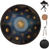 YUANZHOU Handpan Steel Tongue Drum 22 pollici Steel Percussion Drum Tool con borsa da viaggio, Blue-440HZ-9Notes