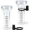XJJAUGKLY Set di 2 coltelli per pioggia per misurazioni da 1-35 mm, calibro per pioggia, vetro di ricambio con supporto, antigelo, misurazione precisa dell'acqua piovana per giardino, balcone e hobby