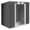 DREAMADE Casetta da Giardino Capanno Porta Attrezzi in Metallo con 2 Porte scorrevoli, 213 x 130 x 173 cm
