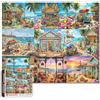 Tucocoo Puzzle Costale Cottage Spiaggia per Adulti 1000 Pezzi Colorato Puzzle Vacanza in Stile Mare Vista Oceano Case Relax Arte Tropicale Paesaggio Estivo Puzzle per Decorazione da Parete a Casa Fai Da Te