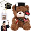 HBSFBH Orsacchiotto Peluche, 25 cm Orso di Laurea, Simpatico Orsetto di Peluche Laurea, Peluche di Orsetto di Laurea, Orsacchiotto di Laurea con Diploma e Cappello, Graduazione Bear per Scuola Laurea