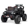 RIRICAR Auto elettrica per bambini Beneo Motors OFFRIDE 4x4² a due posti 12V, nero, lettore MP3 con ingresso USB/AUX, trazione integrale 4x4, batteria al litio, telecomando, luci LED