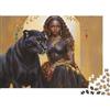 BNKJTFHZGLDQ Pantera Nera Donna Elegante Puzzle 1000 Pezzi Carta Puzzle per Adulti Stile Arte Retrò Relax Decorazione Regalo Casa 38x26cm/1000pcs