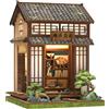 Fsolis Book Nook Japan, Kit di Manualità per Adulti, Puzzle in Legno 3D, Casa da Tè Giapponese, Decorazione per Librerie, Regali per la Famiglia (Kirishima Cha-an)