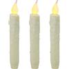CVHOMEDECO. Candele in vera cera a LED, immerse a batteria, con timer e timer, senza fiamma, decorazione senza fiamma, 16,5 cm, avorio, 3 pezzi in una confezione