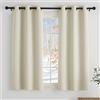 PONY DANCE Tende Corte Oscuranti Termiche Camera da Letto per Interni | per Cameretta Bambini, con Anelli, per Cucina, per Finestre Piccole, Blackout, 2 Pezzi L 90 x A 150 CM, Beige Chiaro