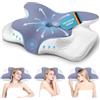 NIEOUIP Cuscino Cervicale Memory Foam Ergonomico, 2 in 1 con Altezza Regolabile, Federa Lavabile, ideale come Cuscino per Dormire, 62 x 41 x 13/11 cm—Viola scuro