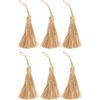 Jwthee 6 pezzi da 6 pezzi di juta, nappine da segnalibri nappe artigianali decorative nappe con corda di getta