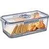 DAWRIS Portapane, Portapane con Timer, Contenitori per Alimenti in Plastica con Coperchi, Cestini di Conservazione, Scatole per Pane, Organizer per Frigorifero Impilabili, Organizzatore da Banco