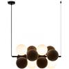 B·LED BARCELONA LED Lampada acustica a sospensione orizzontale DRAC - 4 sfere luminose e 8 sfere fonoassorbenti