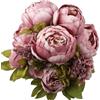 JOYHAZE 1 Confezione di Bouquet di Peonie Artificiali, 48 cm di Grandi Fiori di Peonia in Seta con Boccioli per la Decorazione di Ufficio, Riunione Familiare, Matrimonio, Centrotavola, Composizione