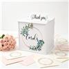 Les-Theresa Scatola Porta Buste Matrimonio in PVC, Scatola per Biglietti di Nozze con Serratura, Targhetta Grazie e Istruzioni Montaggio, Grande Capacità per Ricevimento, Feste, Baby Shower, Anniversari