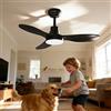 Maxled, Light is Led! Ventilatore Soffitto da 36'' Illuminazione LED Telecomando Motore DC Silenzioso 3CCT 6500K/4500K/3500K 3 Pale 6 Velocità Reversibile 18W 1612LM Non Dimmerabile Timer Nero