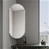 Jcgly Specchio Angolare da Parete, Specchio Girevole Ovale per Bagno, Specchio da Parete con Braccio Estensibile e Cornice in Metallo, Specchio Girevole e Inclinabile, Verticale e Orizzontale(Silver,40x70cm