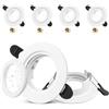 Aulaiyi Set da 4 Cornice per Faretti da Incasso IP65 Impermeabile, Supporto in Alluminio con Attacco GU10, Bianco Cornice Faretto da Sofitto Foro Ø58-75mm per Bagno, Senza Lampadina