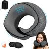 Ecofocet Cuscino da viaggio,Cuscino Aereo Viaggio,Cuscino cervicale da viaggio,Cuscino Cervicale Memory Foam,Include Maschera per Dormire,Tappi auricolari,Borsa,per Dormire