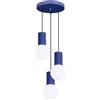 SOLLUX lighting Lampada da Sospensione - Lampada da soffitto in Alluminio e Vetro -3 Paralume - Lampadina LED - Ultramarino Halo