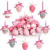 COM-FOUR® 36 uova di Pasqua da appendere, decorazioni pasquali dipinte a