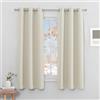 PONY DANCE Tende Termiche Isolanti per Interni Finestre Piccole | 2 Pezzi L106 x A158 cm, Beige Chiaro, Oscuranti, Corte, con Anelli, Privacy, Anti-UV, Facile Lavaggio, per Soggiorno