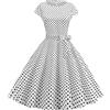 YMING Donna Abito da Cocktail Audrey Hepburn Stile Abito Polka DOT Vintage Elegante Vestito con Cintura
