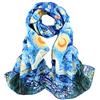 YangtzeStore Sciarpa lunga in crêpe di seta classica con stampa artistica