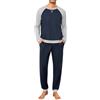 Leversic Pigiama Uomo Invernale Cotone Pigiami Due Pezzi con Scollo Rotondo, Maniche Lunghe, Top e Pantaloni con Tasches Morbido e Confortevole S-4XL
