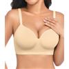 Niwicee Reggiseno Senza Ferretto Push up Invisibile Reggiseni Senza Cuciture Reggiseno Comodo Reggiseno Contenitivo con Coppa Incorporata (Nudo, M)