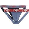 EMPORIO ARMANI 2-Pack Thong, Slip a Tanga Uomo, Blue/Blue,