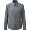 YFFUSHI Camicia Uomo Elegante a Maniche Lunghe Anti-Piega Slim Fit Colletto a Punta Comoda e Traspirante per Ufficio e Affari, Grigio, M