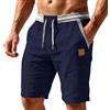 GUNJXNIL Pantaloncini cargo da uomo, in cotone, casual, da lavoro, estivi, leggeri, con coulisse, con molte tasche, per escursionismo, jogging, per attività all'aperto, vita quotidiana, campeggio, Blu marino
