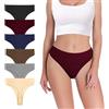 Pmrxi Tanga a vita alta da donna in cotone, confezione da 6 taglie da S a 4XL, Nero+blu+kaki+grigio+rosso+caffè, 4X-Large