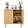 VEVOR Armadietto Portaoggetti da Salotto con 2 Ripiani, Credenza Mobile Contenitore in Stile Medievale per Soggiorno, Mobiletto Portaoggetti 80 x 37,5 x 80 cm Carico del Tavolo 30 kg Legno Naturale