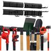 VEVOR Porta Attrezzi da Garage 167,6 cm Portata 363 kg 4 Binari e 10 Ganci, Supporto da Parete per Attrezzi da Giardino, Organizzatore con Ganci Regolabili, per Pale, Rastrelli e Casette da Giardino