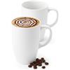 Wilmax England Wilmax - Tazze da tè e tazze da caffè - Set da 2-630 ml - Tazza da caffè in porcellana - Set per tè, caffè, cappuccino - porcellana - Bianco