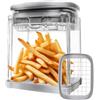 Zhang Xiao Quan Tagliapatate a Bastoncino con 1 Lama in Acciaio Inox, Tagliaverdure Manuale con Contenitore per Patatine Fritte, Cetrioli, Carote, Cipolle e Frutta