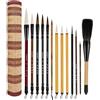 SODIAL Set di 13 Pennelli per Calligrafia Cinese, Pennelli per Scrittura In Bambù,3897