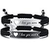 Vnox Bracciali Coppia Magnetici San Valentino - Braccialetti Infinito Lui e Lei, Cordino Regolabile in Stile Tessuto, Gioielli Coppia Romantici, Regalo Amore per Fidanzati