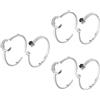 DEARMAMY 3 Set Squillo Garbo Elegant Lux Kombu Femi Gems Mano Anelli Di Amicizia Coppia Braccialetto Anelli Aperti Per Le Donne Anelli Per Ragazze Adolescenti Rame Silver 2 Pezzi * 3